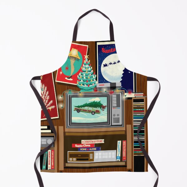 Item preview, Christmas Media room 80s retro style with tv VHS Christmas movies posters and cds designed and sold by Jdawnink.