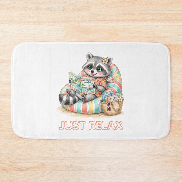 Item preview, Just Relax Cozy Raccoon Reading a Book designed and sold by CleanDecor.