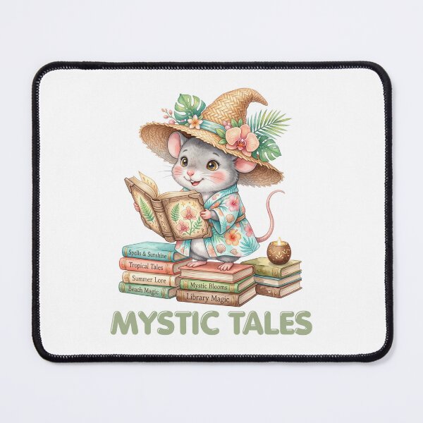 Item preview, Mystic Tales Whimsical Mouse Reading a Book designed and sold by CleanDecor.