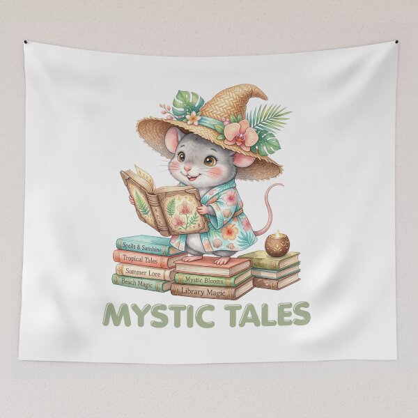 Item preview, Mystic Tales Whimsical Mouse Reading a Book designed and sold by CleanDecor.