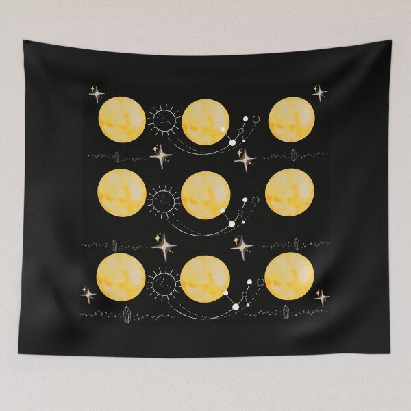 Item preview, Celestial Golden Moon Star Pattern designed and sold by Azurart2.