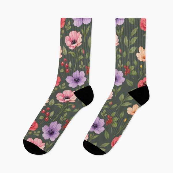 Item preview, Colorful Wildflower & Berry Botanical Pattern 6 designed and sold by SimplePoDesign.
