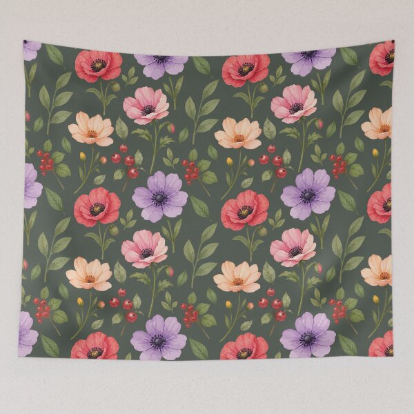 Item preview, Colorful Wildflower & Berry Botanical Pattern 6 designed and sold by SimplePoDesign.