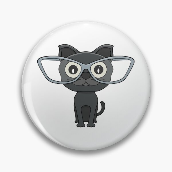 Item preview, Cute Black Cat with Nerd Glasses designed and sold by shopdiego.