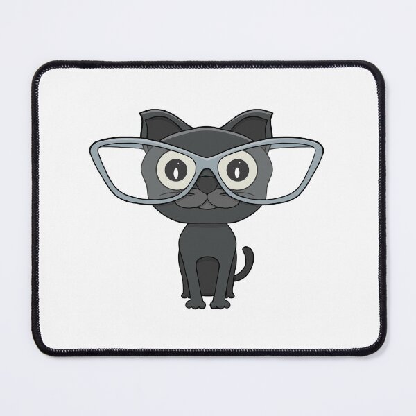 Item preview, Cute Black Cat with Nerd Glasses designed and sold by shopdiego.