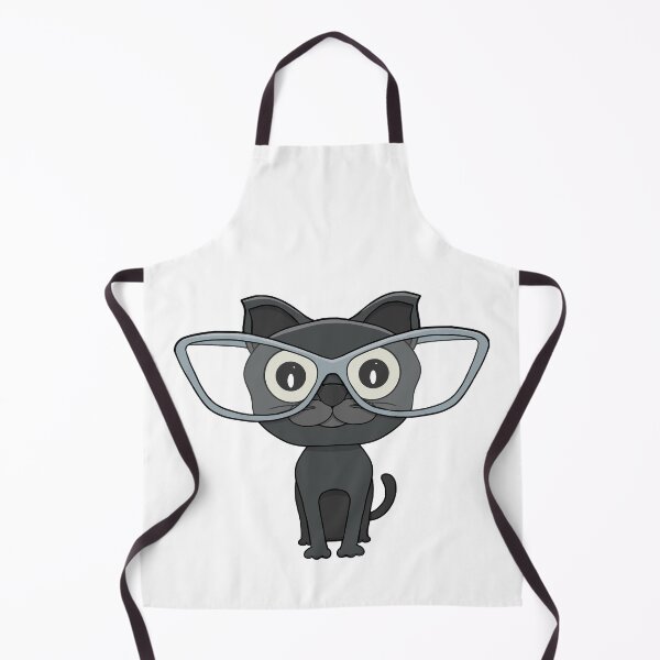 Item preview, Cute Black Cat with Nerd Glasses designed and sold by shopdiego.