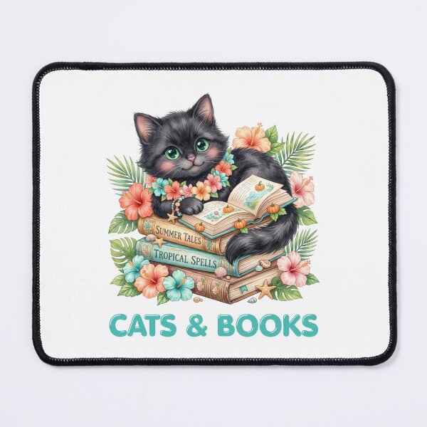 Item preview, Cats & Books Cozy Feline Reading Illustration designed and sold by CleanDecor.