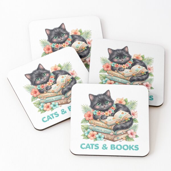 Item preview, Cats & Books Cozy Feline Reading Illustration designed and sold by CleanDecor.