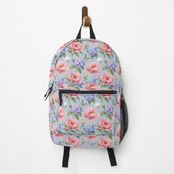 Item preview, Pink Peony & Blue Hydrangea Floral Pattern 3 designed and sold by SimplePoDesign.