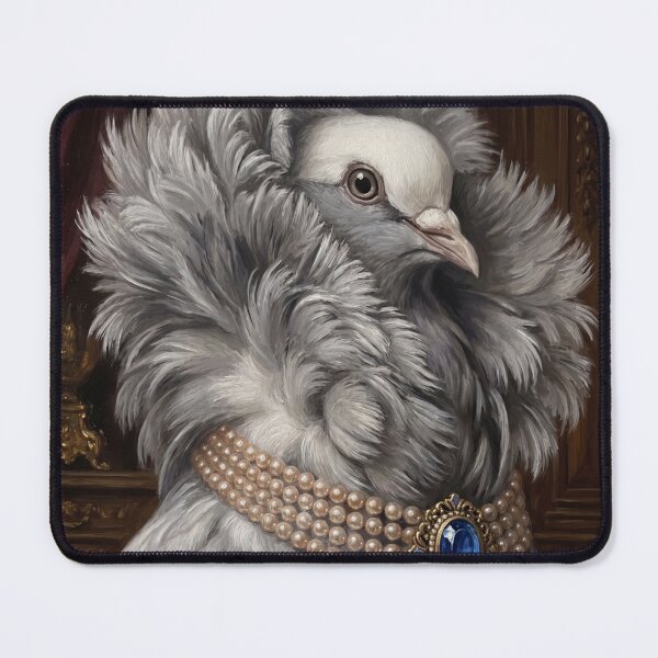 Item preview, Jacobin Pigeon Sapphire Pearl Necklace designed and sold by The Real Beast Art.
