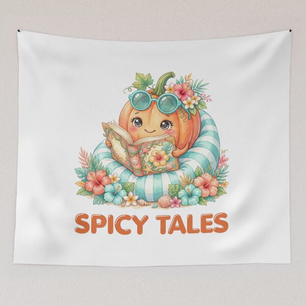 Item preview, Spicy Tales Cozy Pumpkin Reading a Book designed and sold by CleanDecor.