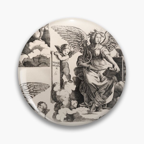 Item preview, Winged Muse of Poetry with Cherubs designed and sold by artofuniverse.