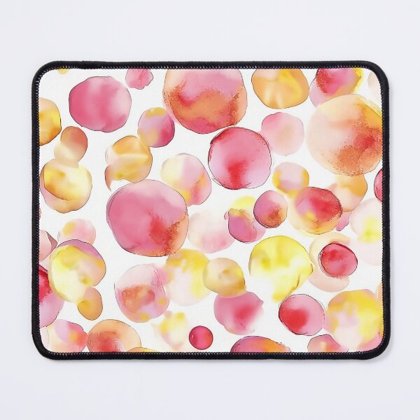 Item preview, Pink Yellow Watercolor Polka Dots Abstract Pattern designed and sold by Nine Lives Studio.