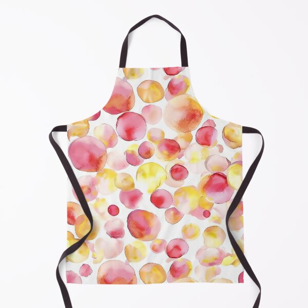Item preview, Pink Yellow Watercolor Polka Dots Abstract Pattern designed and sold by Nine Lives Studio.