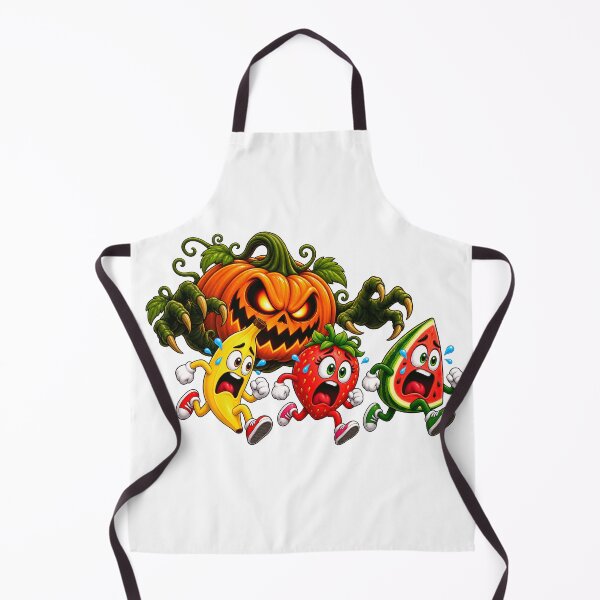 Item preview, Halloween Fruit Chasing Pumpkin – Spooky Banana Strawberry Watermelon Design designed and sold by ArtSpark Studio.