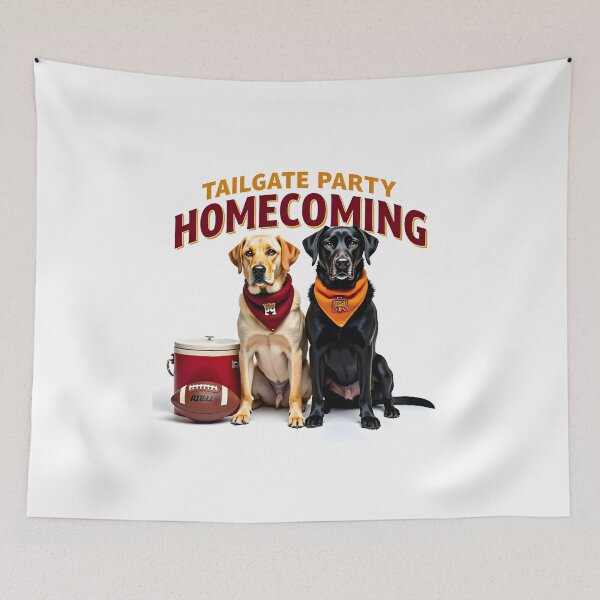 Item preview, TAILGATE PARTY HOMECOMING FOOTBALL LABRADOR DOGS designed and sold by PawsStudioAU.