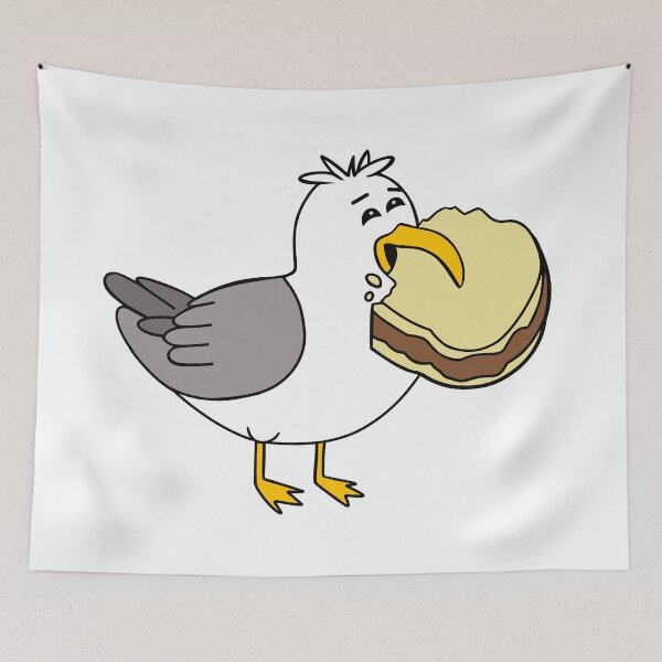 Item preview, Seagull Eating A Peanut Butter Sandwich designed and sold by Sartoris Art.