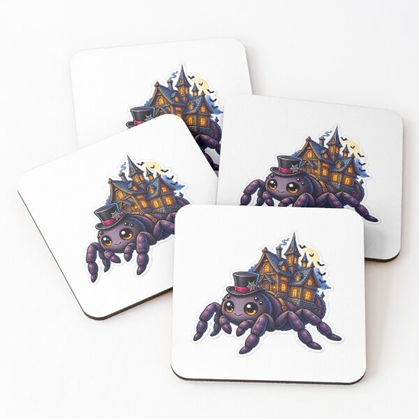 Item preview, Cute Halloween Spider with Haunted House | Kawaii Spooky Spider Art designed and sold by MrDev.