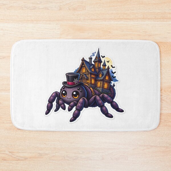 Item preview, Cute Halloween Spider with Haunted House | Kawaii Spooky Spider Art designed and sold by MrDev.