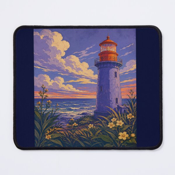 Item preview, Coastal Lighthouse Sunset Ocean Art designed and sold by Valieri.