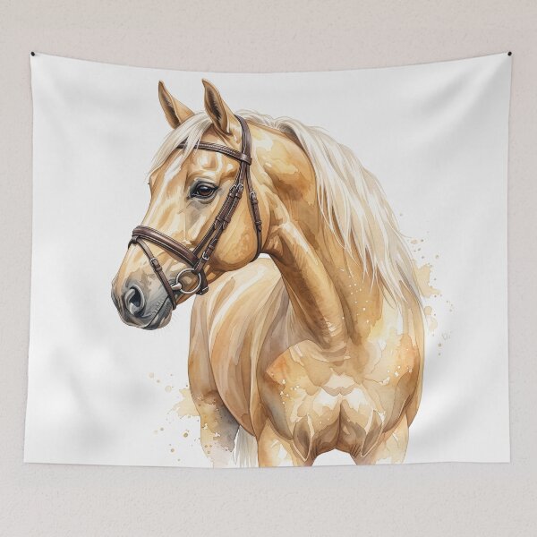 Item preview, Golden Palomino Horse Watercolor Portrait designed and sold by Rutvain.