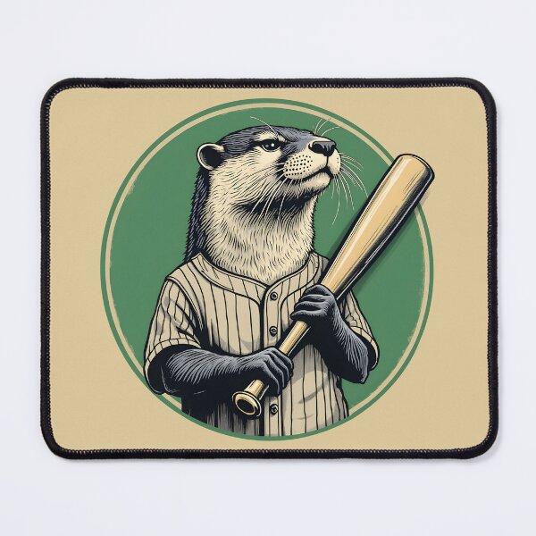 Item preview, The Batter Otter - Vintage Baseball Mascot designed and sold by DoceVaga.
