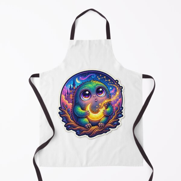 Item preview, Cute Cosmic Monster Holding Crescent Moon | Kawaii Magical Night Creature designed and sold by MrDev.