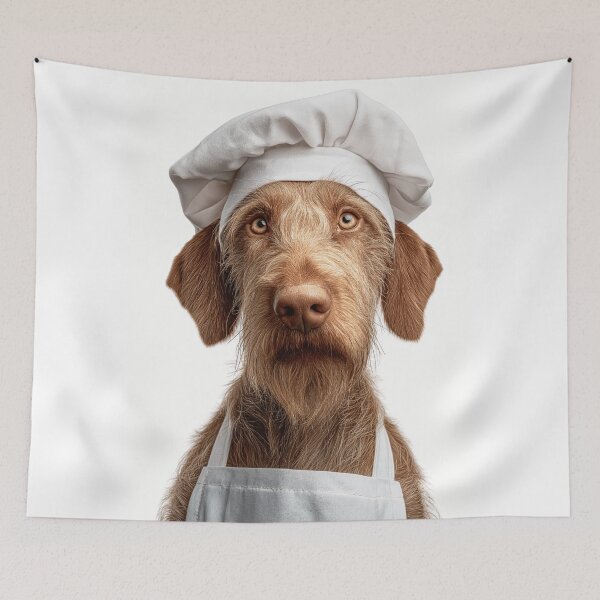 Item preview, Wirehaired Vizsla Chef Dog Funny Cooking Apron Hat Cute Pet Portrait designed and sold by LazyOwlStore.