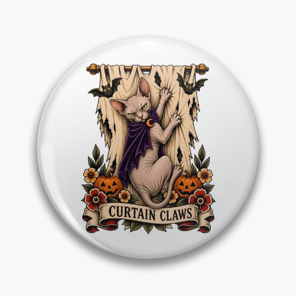 Item preview, Curtain Claws Horror Tattoo designed and sold by Old's Cool Cat Studio.