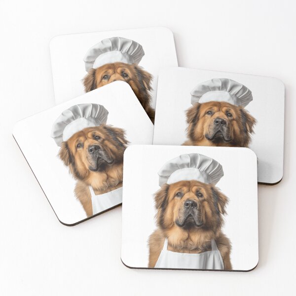 Item preview, Tibetan Mastiff Chef Dog Funny Cooking Apron Hat Cute Pet Portrait designed and sold by LazyOwlStore.