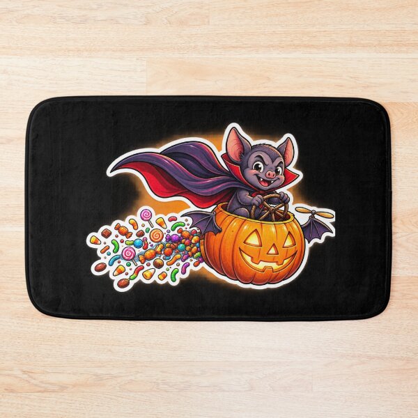 Item preview, Cute Halloween Bat in Pumpkin | Kawaii Trick-or-Treat Bat designed and sold by MrDev.