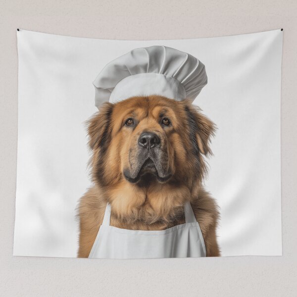 Item preview, Tibetan Mastiff Chef Dog Funny Cooking Apron Hat Cute Pet Portrait designed and sold by LazyOwlStore.