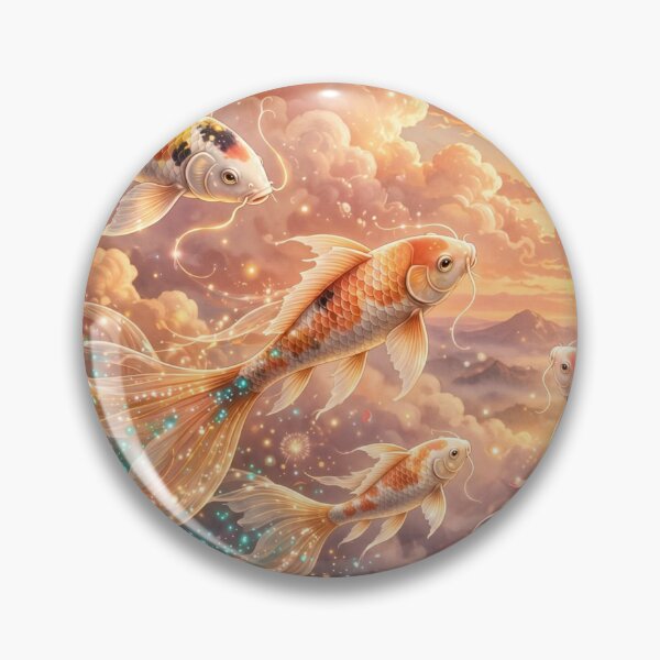 Item preview, Golden Sunset Koi - Magical Flying Fish at Sunrise Heaven designed and sold by PrettyCrypt.