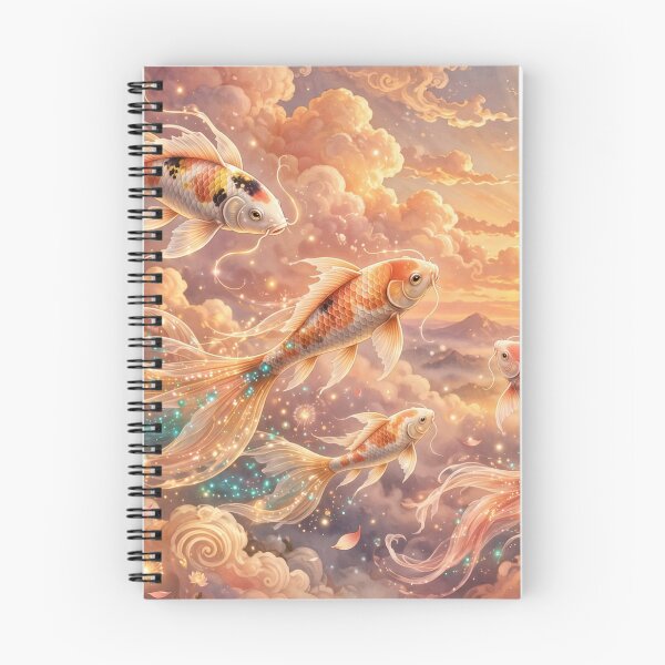 Item preview, Golden Sunset Koi - Magical Flying Fish at Sunrise Heaven designed and sold by PrettyCrypt.