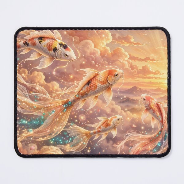 Item preview, Golden Sunset Koi - Magical Flying Fish at Sunrise Heaven designed and sold by PrettyCrypt.