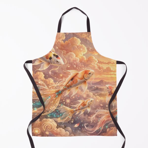 Item preview, Golden Sunset Koi - Magical Flying Fish at Sunrise Heaven designed and sold by PrettyCrypt.