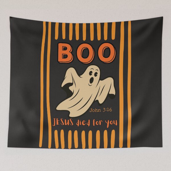 Item preview, Retro Vintage Christian Halloween Ghost Boo Jesus Saves Holy Spirit Spooky Season Christian Bible Fall Season designed and sold by Forevermore.