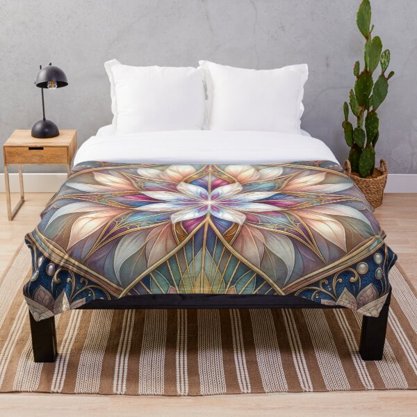 Item preview, Pastel Art Nouveau Floral Kaleidoscope Mandala designed and sold by Frackxion.