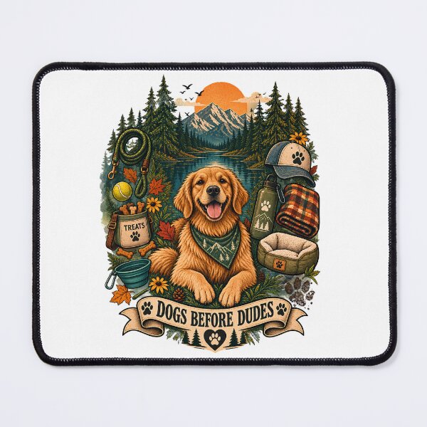 Item preview, Dogs Before Dudes Golden Retriever Hiking Adventure Outdoor Dog Lover designed and sold by Neurospicy Trolls.