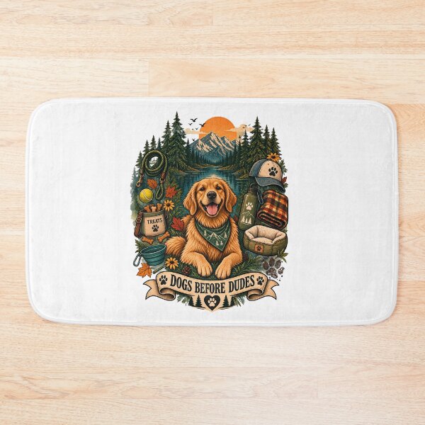 Item preview, Dogs Before Dudes Golden Retriever Hiking Adventure Outdoor Dog Lover designed and sold by Neurospicy Trolls.