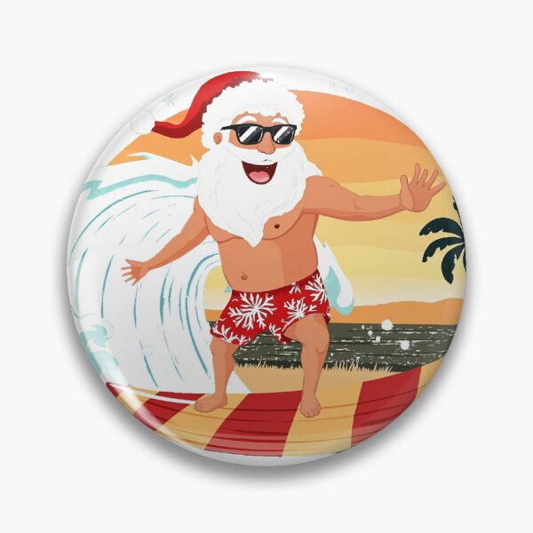 Item preview, Santa Surfing Tropical Wave Christmas Summer designed and sold by lht6474.