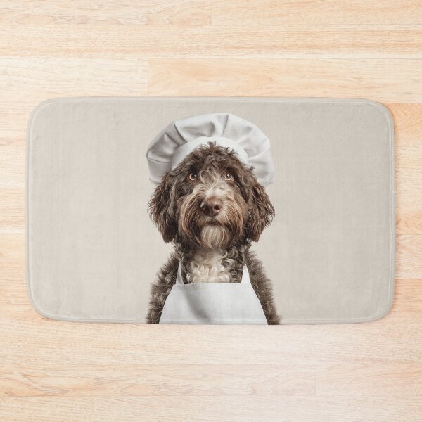 Item preview, Spanish Water Dog Chef Funny Cooking Apron Hat Cute Pet Portrait designed and sold by LazyOwlStore.