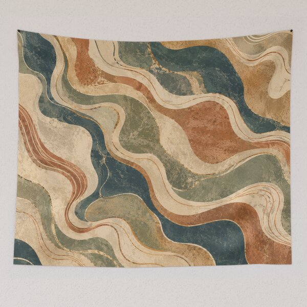 Item preview, Retro Marble Wave Abstract Fluid Pattern designed and sold by QCena.