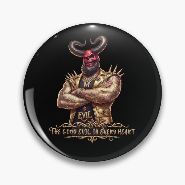Item preview, Horned Demon Biker Golden Heart designed and sold by Voodoo Store Paranormal Collections.