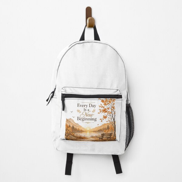 Item preview, Every Day Is a New Beginning – Autumn Inspirational Quote | Golden Line Art Premium designed and sold by Niespodzianki.