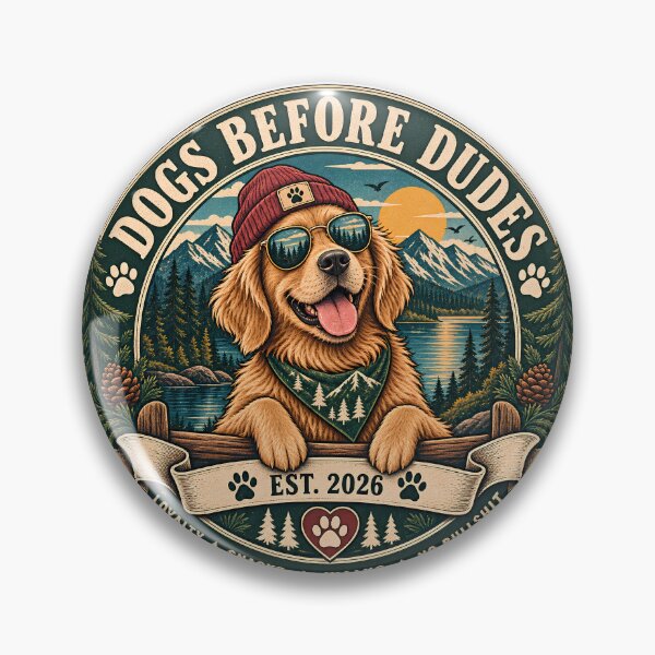 Artikelvorschau, Dogs Before Dudes Golden Retriever Outdoor Adventure (gegründet 2026) entworfen und verkauft von Neurospicy Trolls.