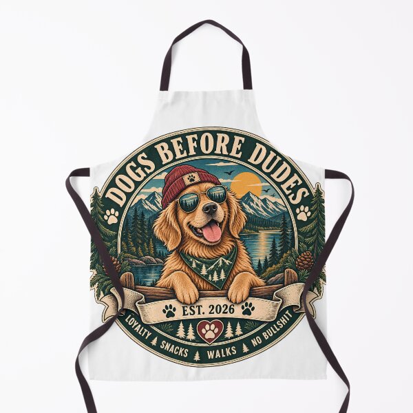 Item preview, Dogs Before Dudes Golden Retriever Outdoor Adventure EST 2026 designed and sold by Neurospicy Trolls.