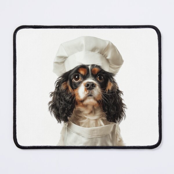Item preview, English Toy Spaniel Chef Dog Funny Cooking Apron Hat designed and sold by LazyOwlStore.