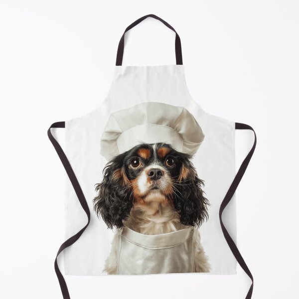 Item preview, English Toy Spaniel Chef Dog Funny Cooking Apron Hat designed and sold by LazyOwlStore.