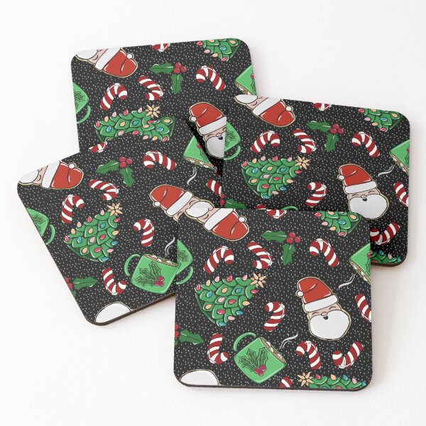 Item preview, Santa Cookies and Peppermint Cocoa black background  designed and sold by studioaudrea.